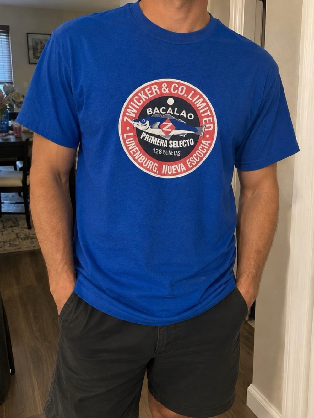 Zwicker lunenburg fishing Gildan Royal Blue Short Sleeve Graphic Tee